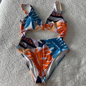 Red Carter Multicolor Tropical One Piece Swimsuit